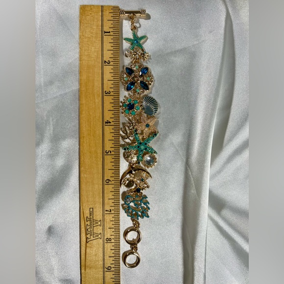 Ocean Beach Theme Blue & Teal Sparkly Bracelet - Picture 9 of 10